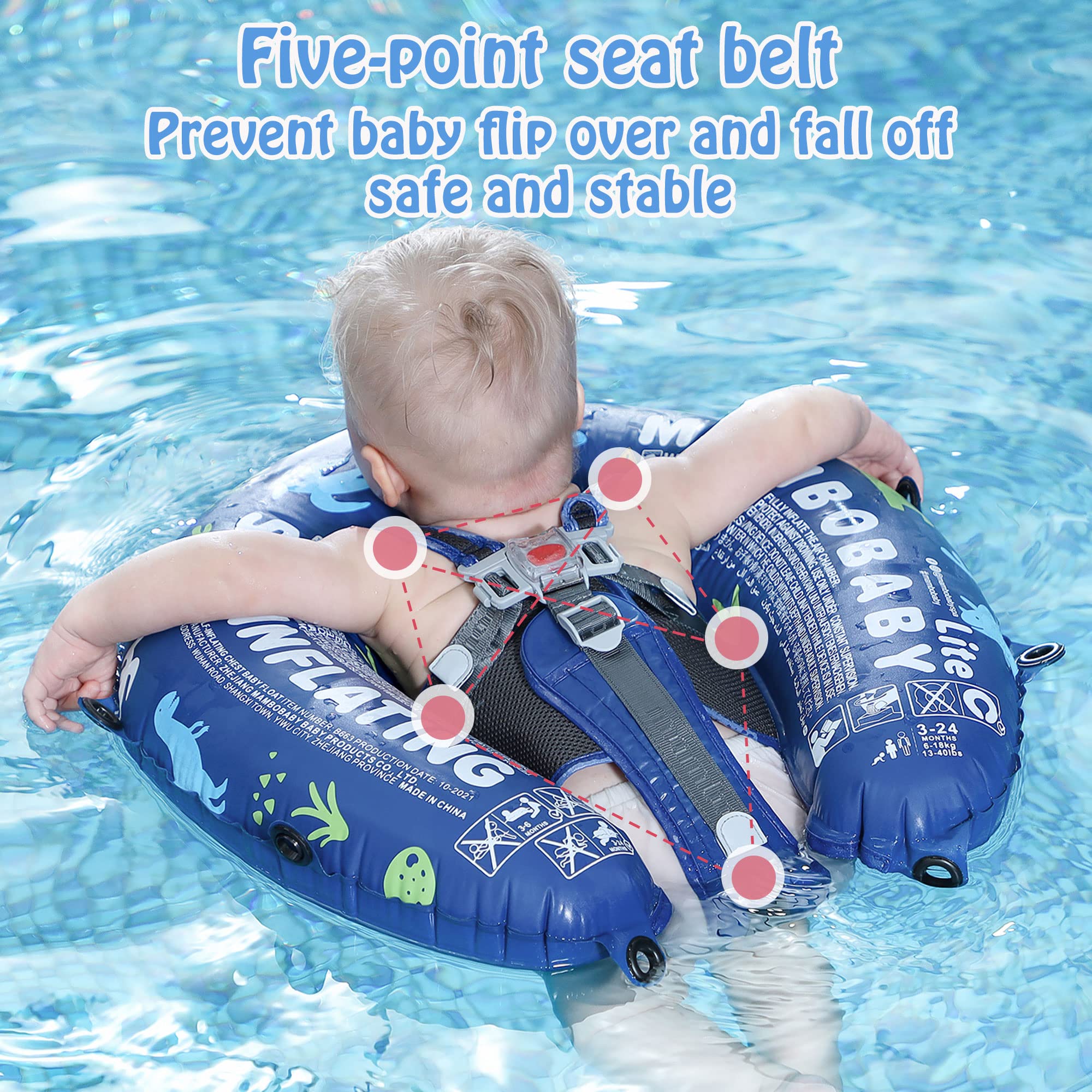 HECCEI Mambobaby float with blue sun canopy deployed for shade.