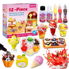 HECKLES 12-piece miniature food set unbox—colorful pretend food for creative play