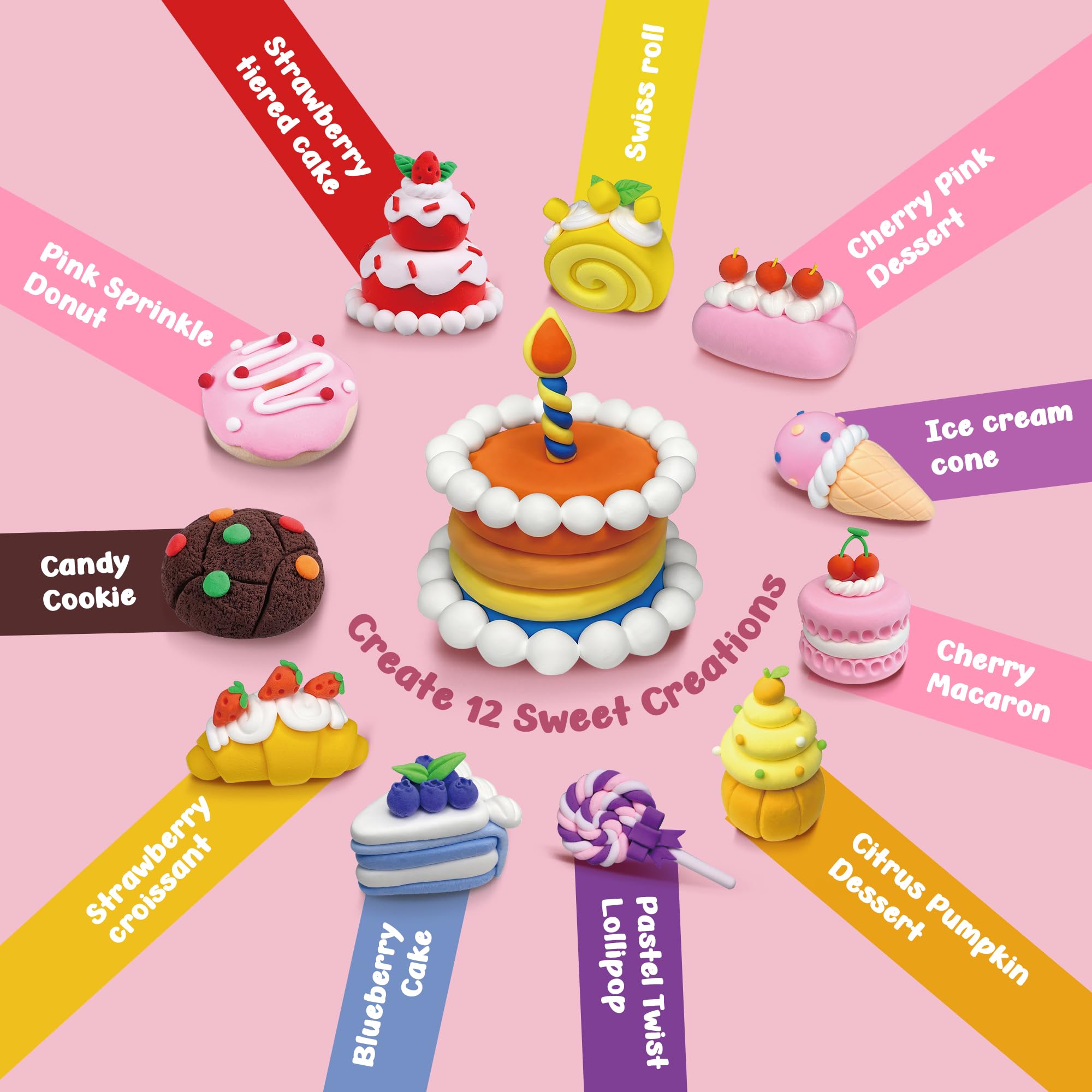 HECKLES DIY dessert clay workspace for kids to create together.