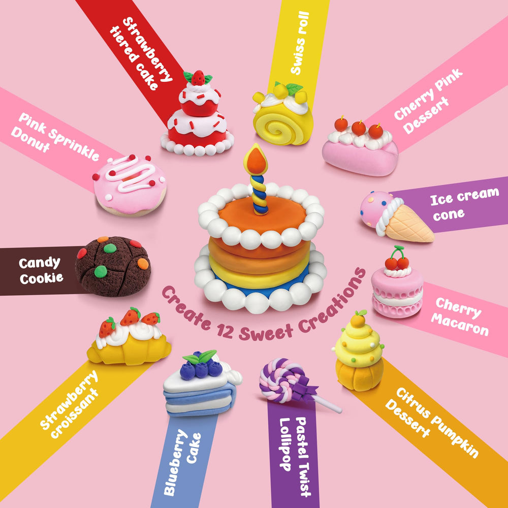 HECKLES DIY dessert clay workspace for kids to create together.