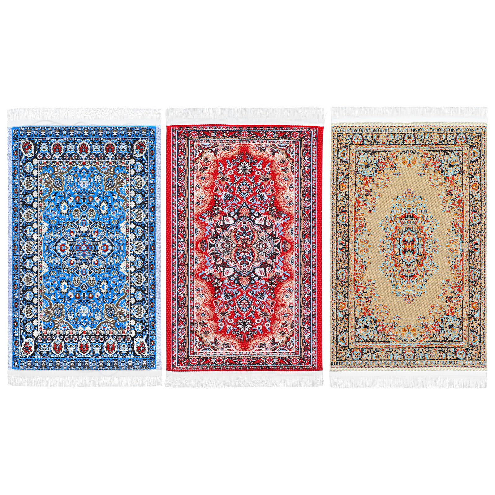 Heclia dollhouse rug blue floral, ideal for cozy living rooms and vintage decorating.