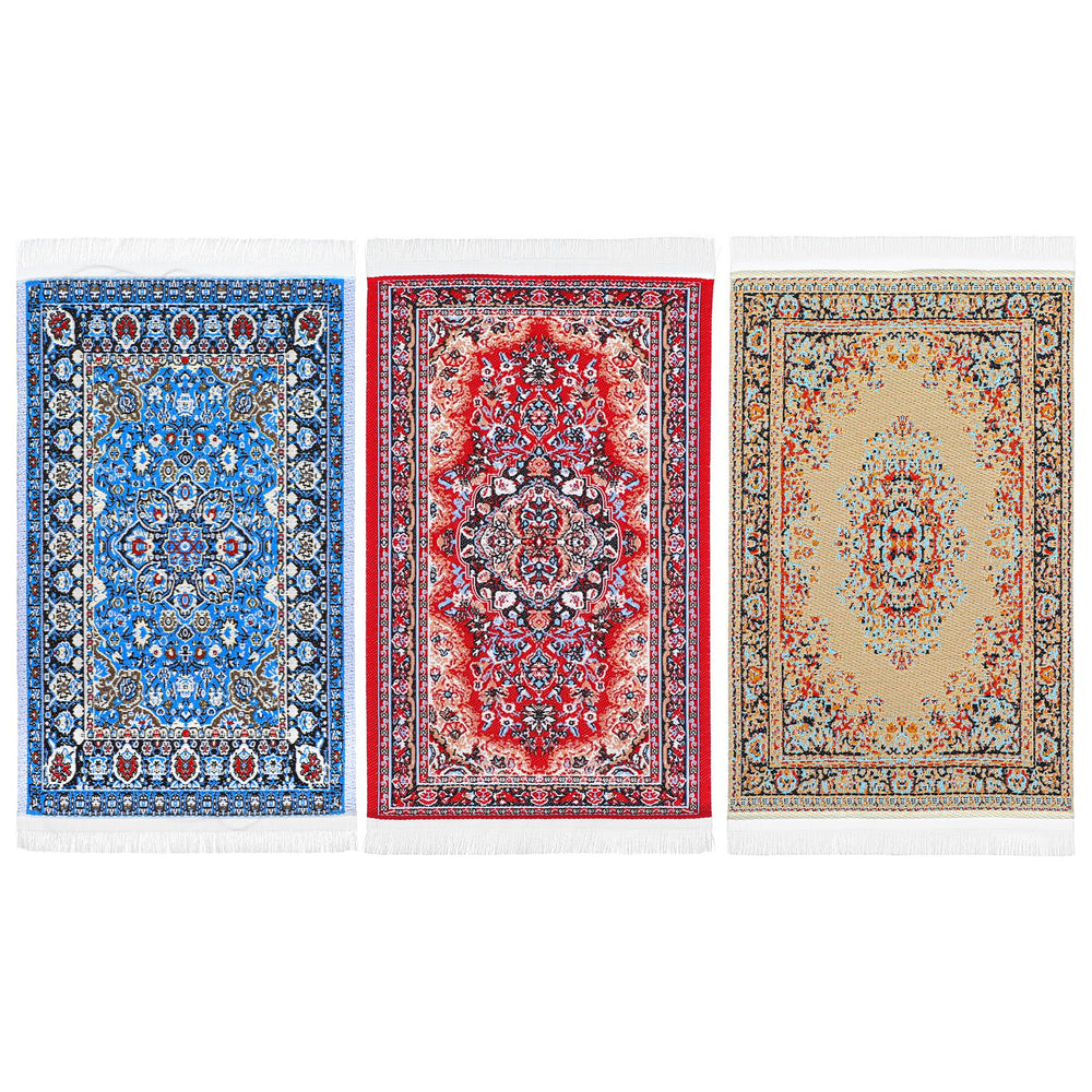 Heclia dollhouse rug blue floral, ideal for cozy living rooms and vintage decorating.