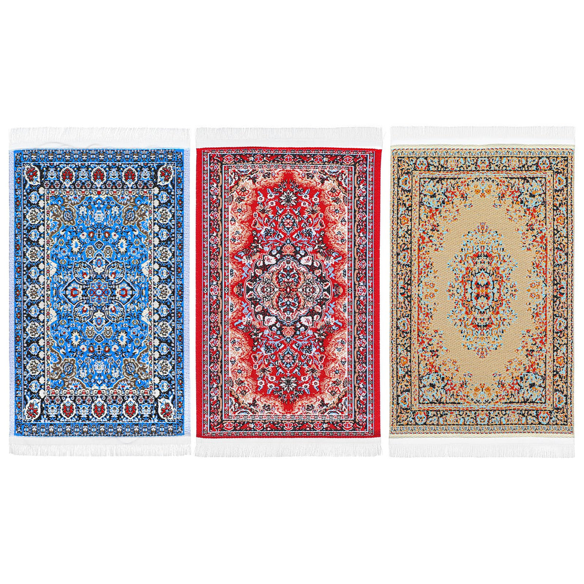 Heclia dollhouse rug blue floral, ideal for cozy living rooms and vintage decorating.