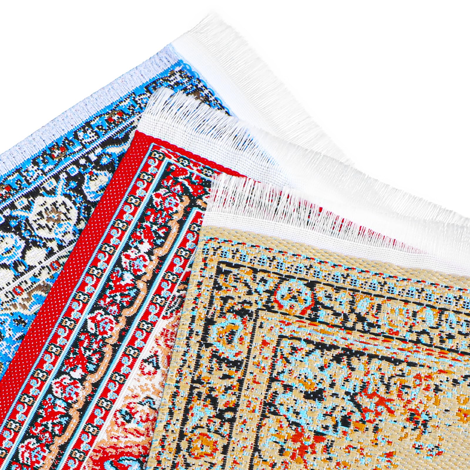 Heclia 1:12 mini rug set, eco-friendly fabric for durable dollhouse decor.
