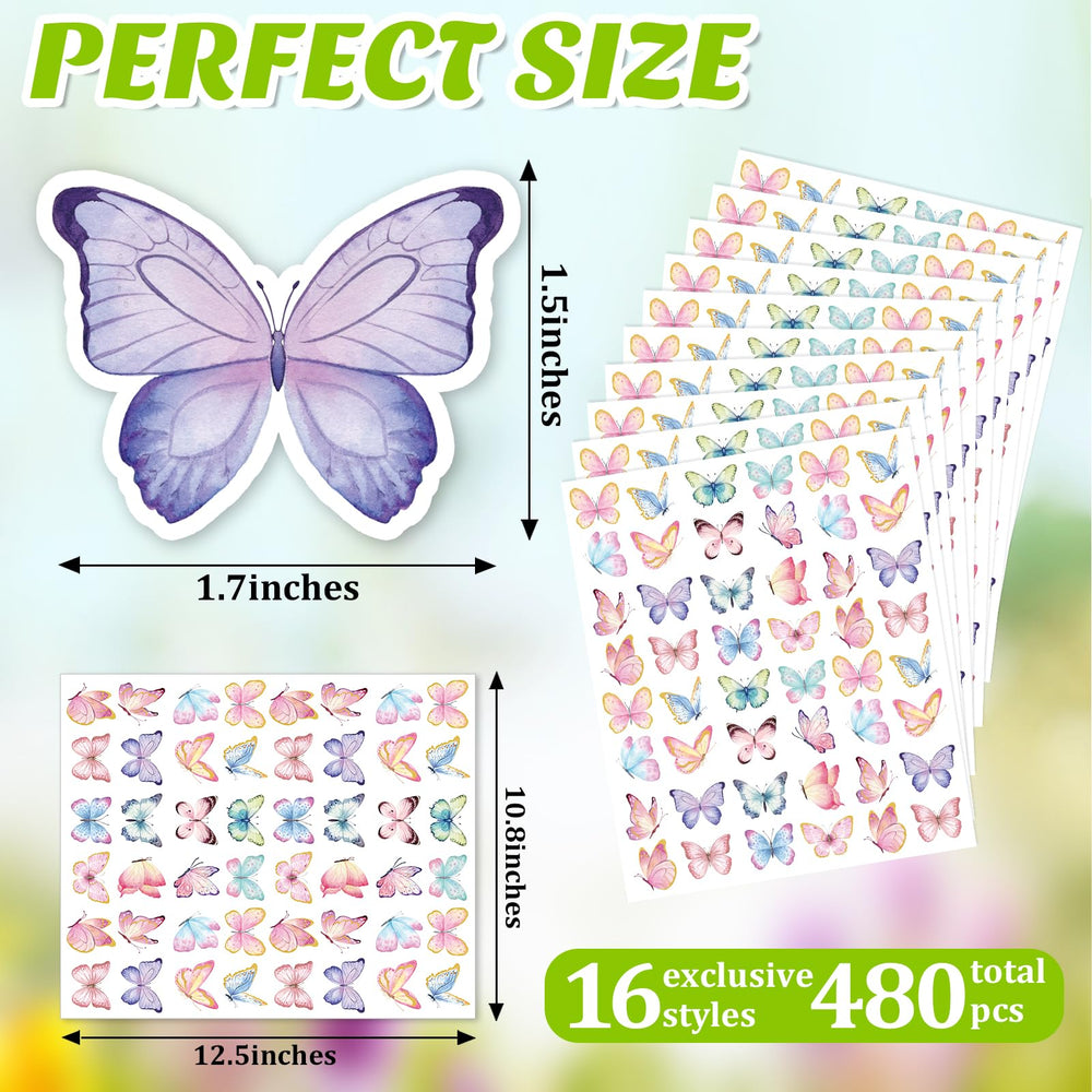 Hedeey watercolor butterfly design C on gift tag for charm