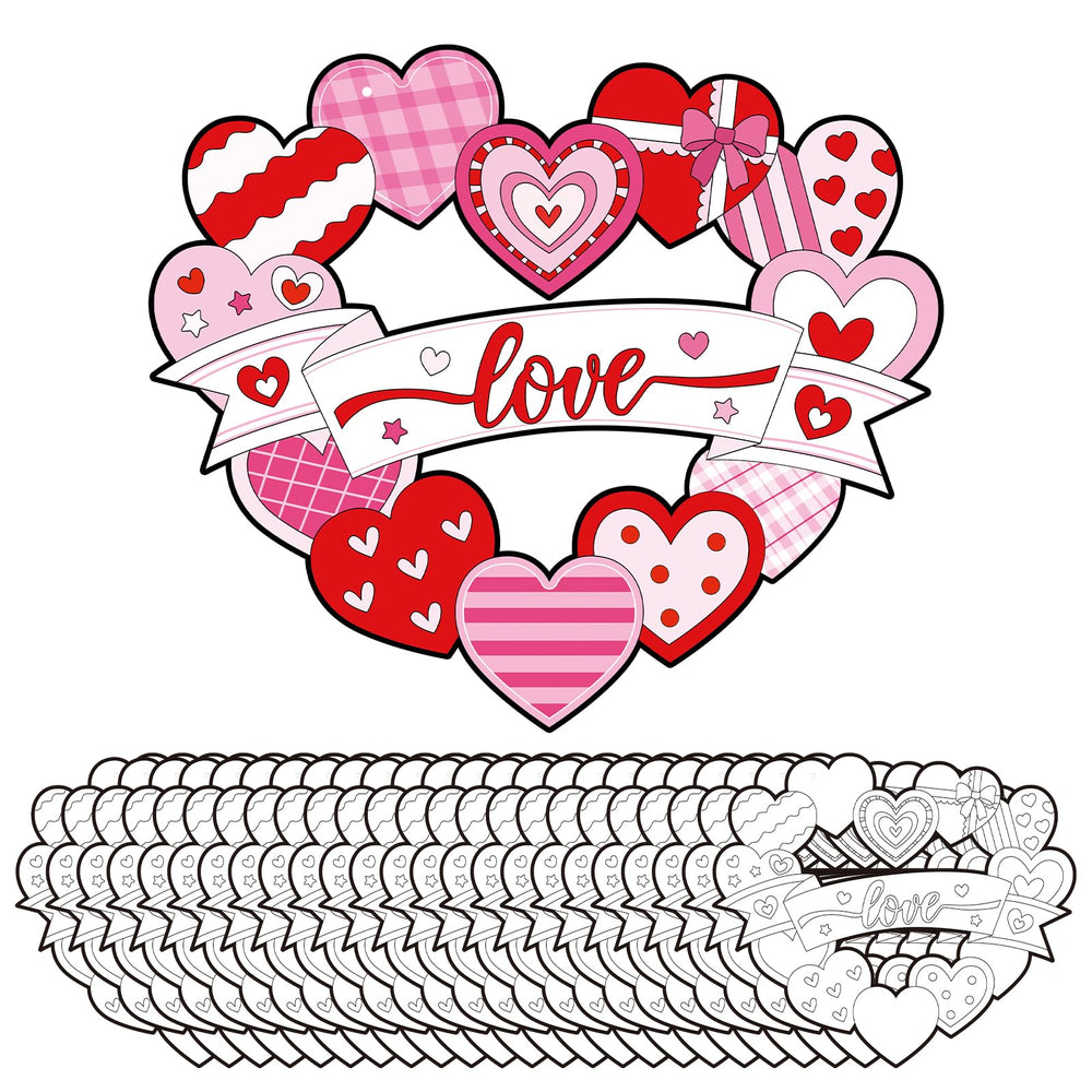 Hedeey heart coloring cards ready for a fun Valentine activity and classroom decor.