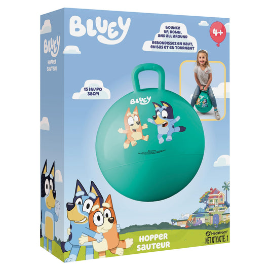 Durable vinyl Hedstrom Hopper Ball in bluey supports active jumping