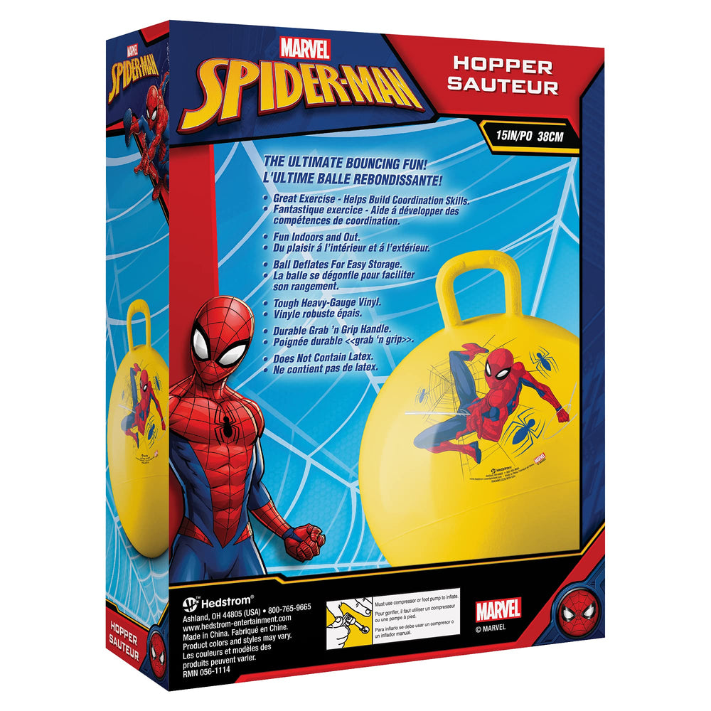 Hedstrom Spider-Man Hopper is easy to inflate and store between sessions.