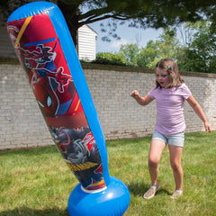 Hedstrom Spider-Man graphics close-up shows kid-friendly adventure visuals.