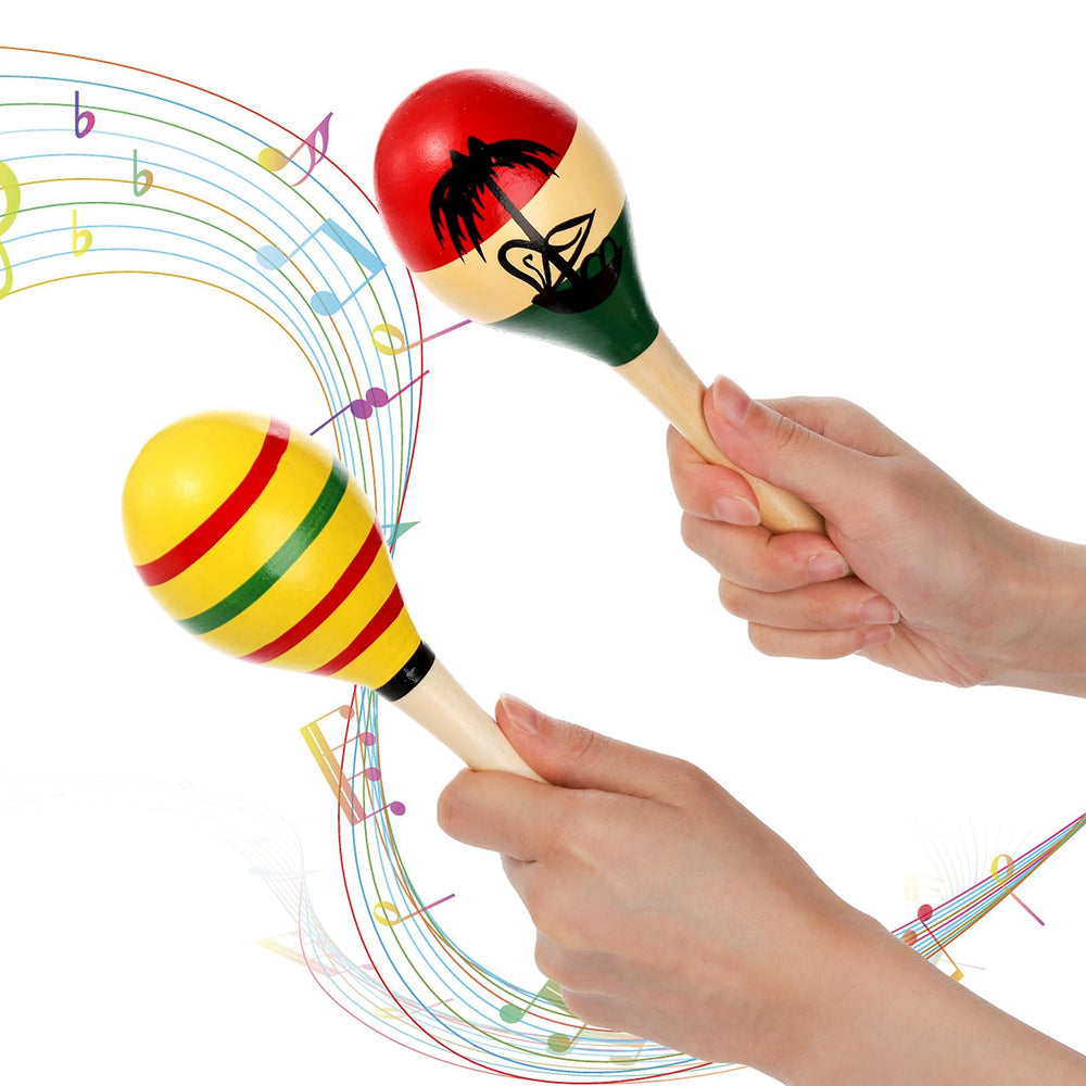 Hedume wooden maracas close-up show smooth grip and safe finish.