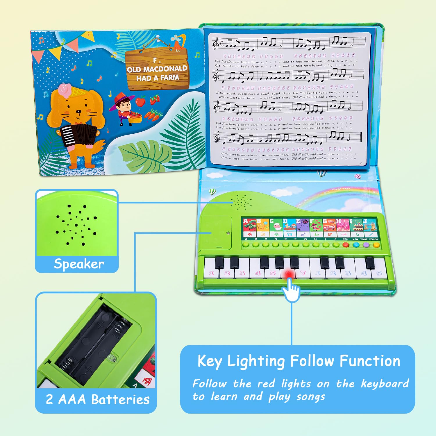 HEEPUEW LED key lighting demo invites interactive practice.