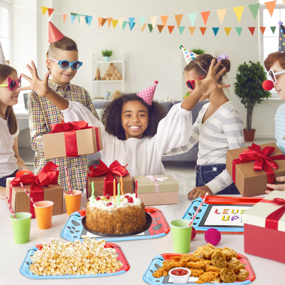 Hegbolke boys' birthday arcade plates brighten the party with arcade-inspired design.