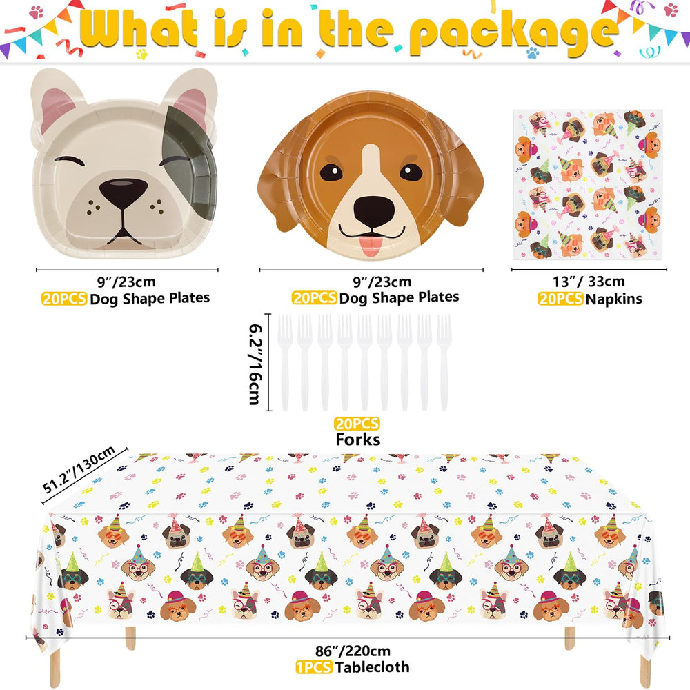 Hegbolke puppy party dessert plates showing paw prints for a charming sweet table
