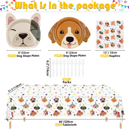 Hegbolke puppy party dessert plates showing paw prints for a charming sweet table