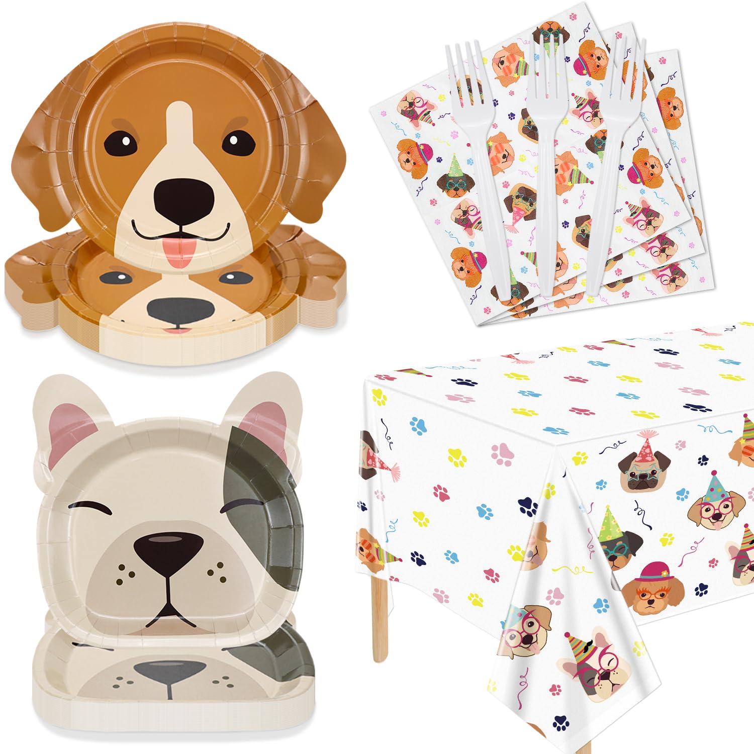 Hegbolke puppy party dinner plates with paw-patterned design for a joyful table