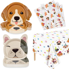 Hegbolke puppy party dinner plates with paw-patterned design for a joyful table