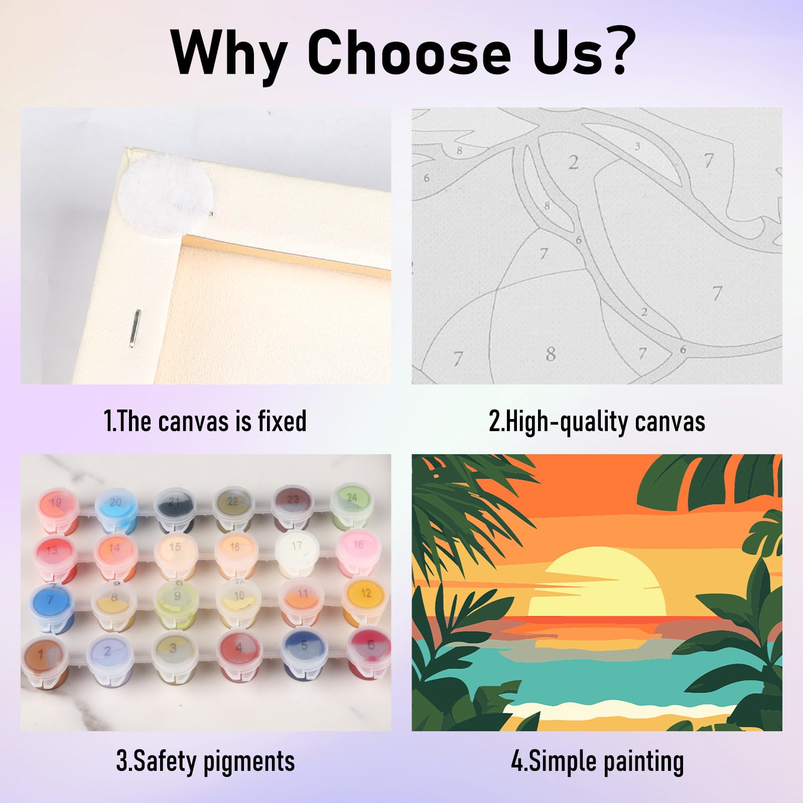 HEIBAGO framed paint by numbers bridge landscape offers a safe, simple craft for beginners.