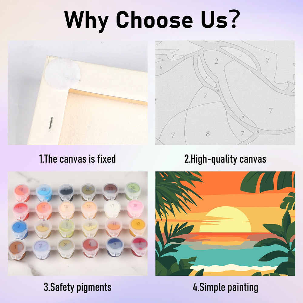 HEIBAGO framed paint by numbers bridge landscape offers a safe, simple craft for beginners.