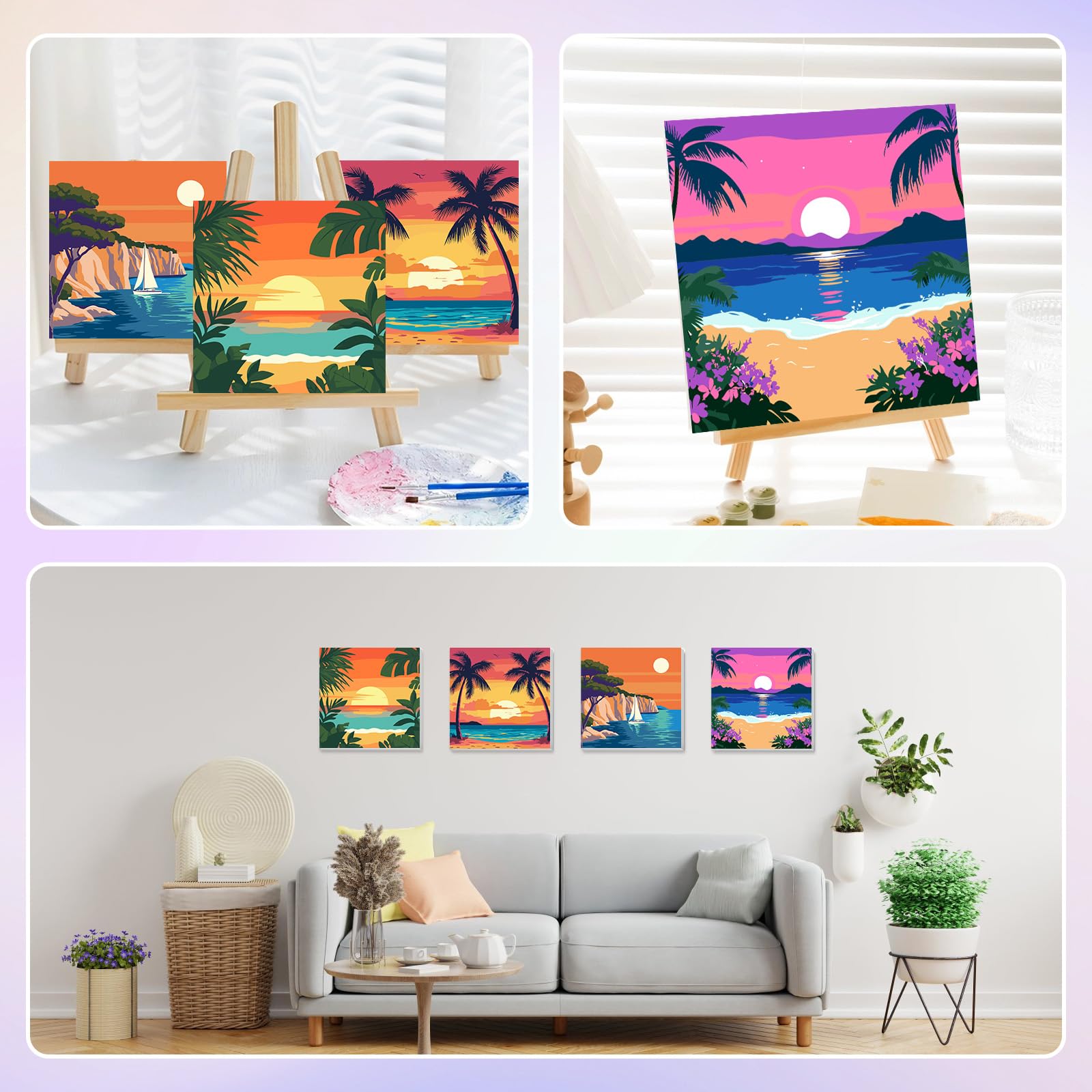 HEIBAGO framed paint by numbers lake landscape promotes concentration while children enjoy coloring.