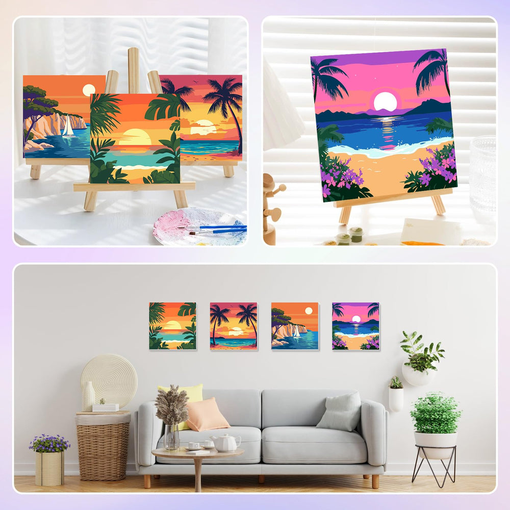 HEIBAGO framed paint by numbers lake landscape promotes concentration while children enjoy coloring.