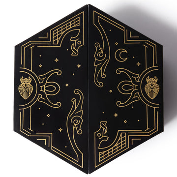 HEIMDALLR dice set highlights Norse runic font on each die