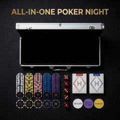 HEITOK 300-piece poker chip set denominations visible for faster betting and clarity