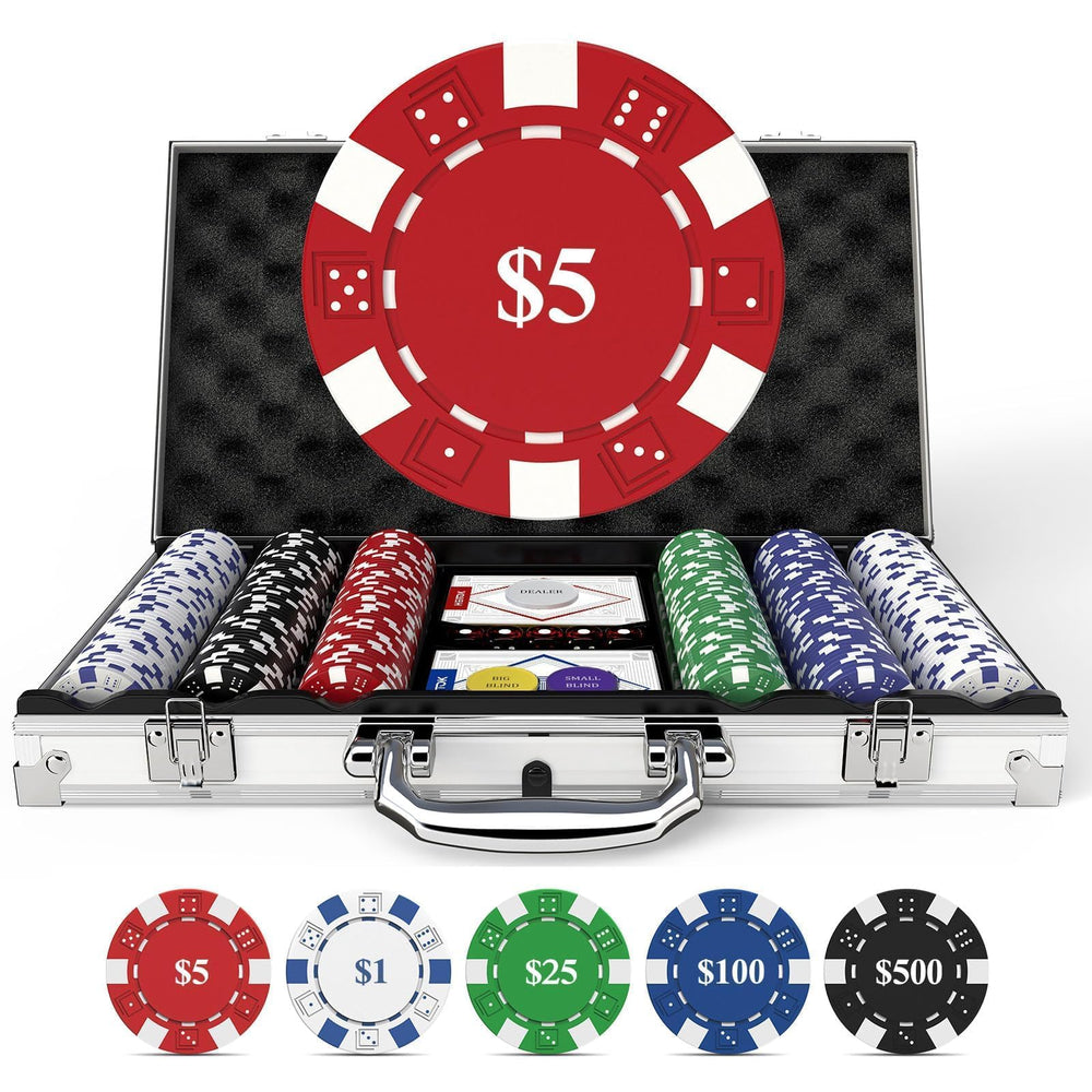 HEITOK 300-piece poker chip set for home play with authentic casino feel.