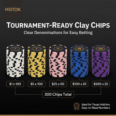 HEITOK Texas Holdem kit aluminum case for secure transport