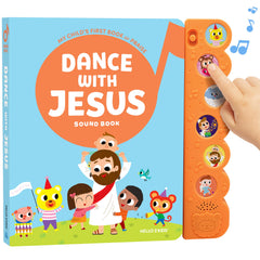 Hello 2 Kids Dance with Jesus cover—bright artwork inspires joyful Bible song times.