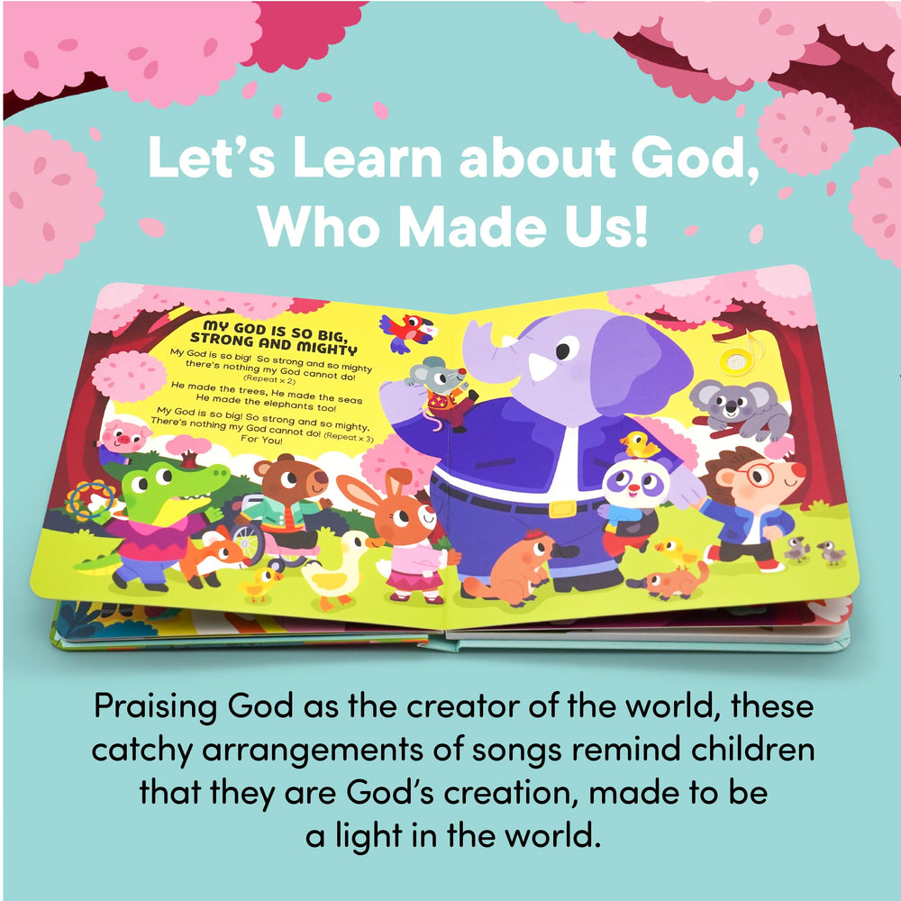 Hello 2 Kids page with play button close-up encourages interactive singing.