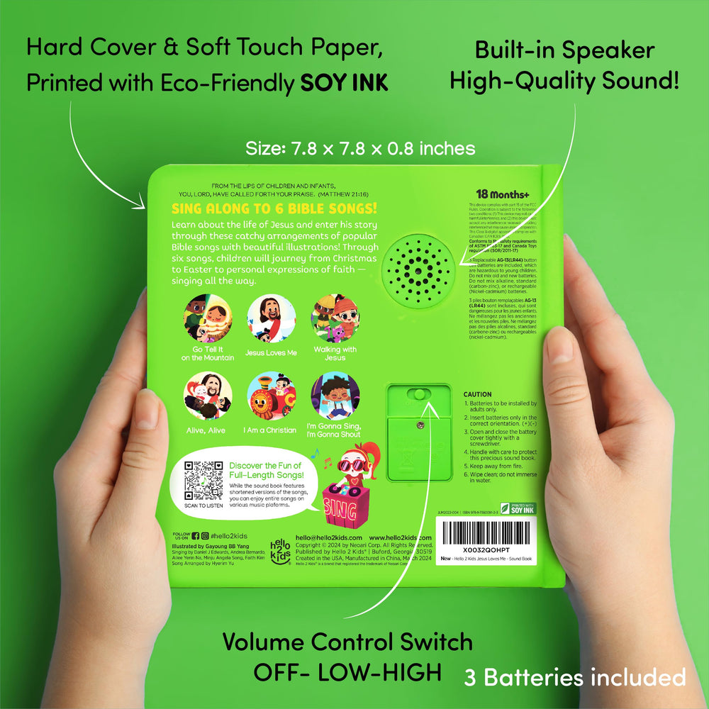 Hello 2 Kids Jesus Loves Me panel with batteries included for instant play