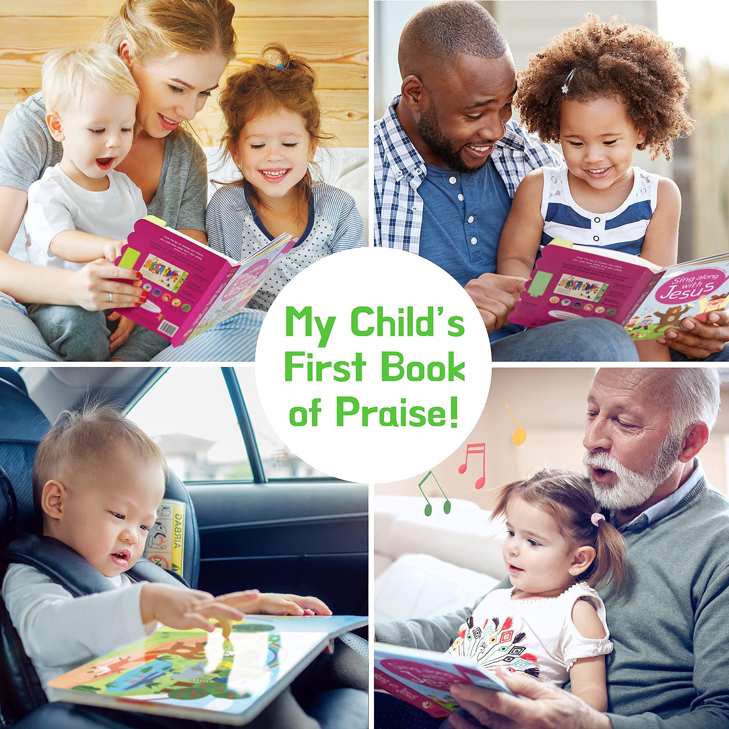 Durable hardcover of Hello 2 Kids Sing Along with Jesus withstands busy playtimes