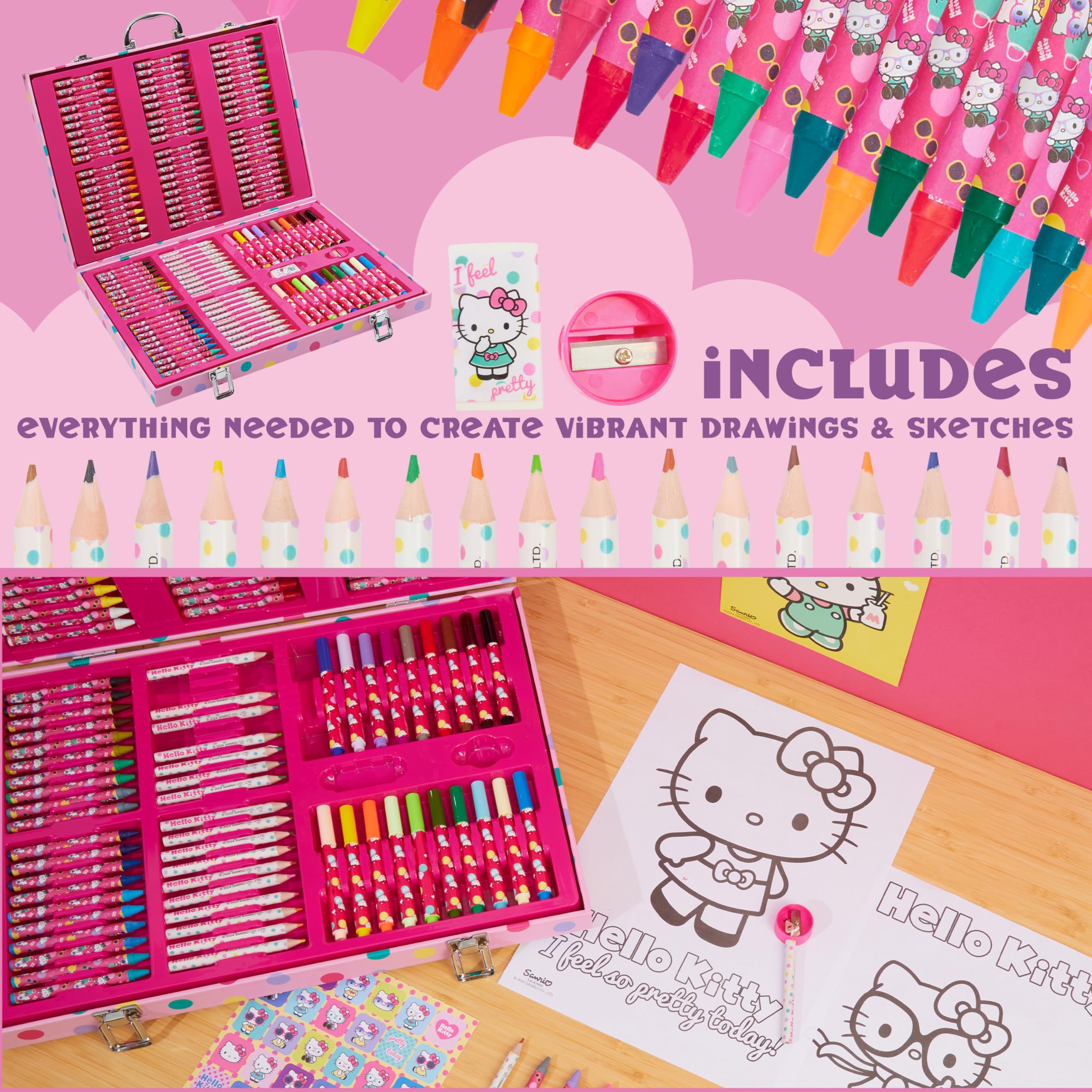 Coloring sheets included for guided and free drawing sessions.