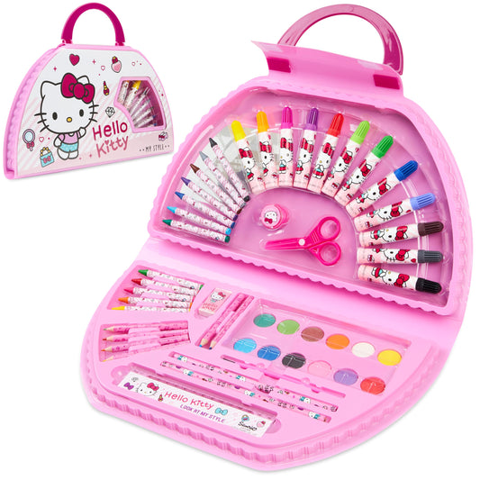 Hello Kitty colored pencils set with carry case for on-the-go drawing fun
