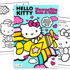 Hello Kitty coloring book set cover with 32 pages for kids' screen-free fun.