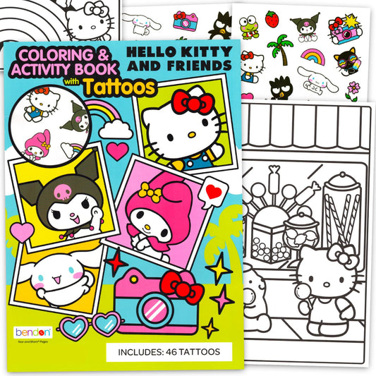 Hello Kitty coloring pages with activities, engaging kids in imaginative play.