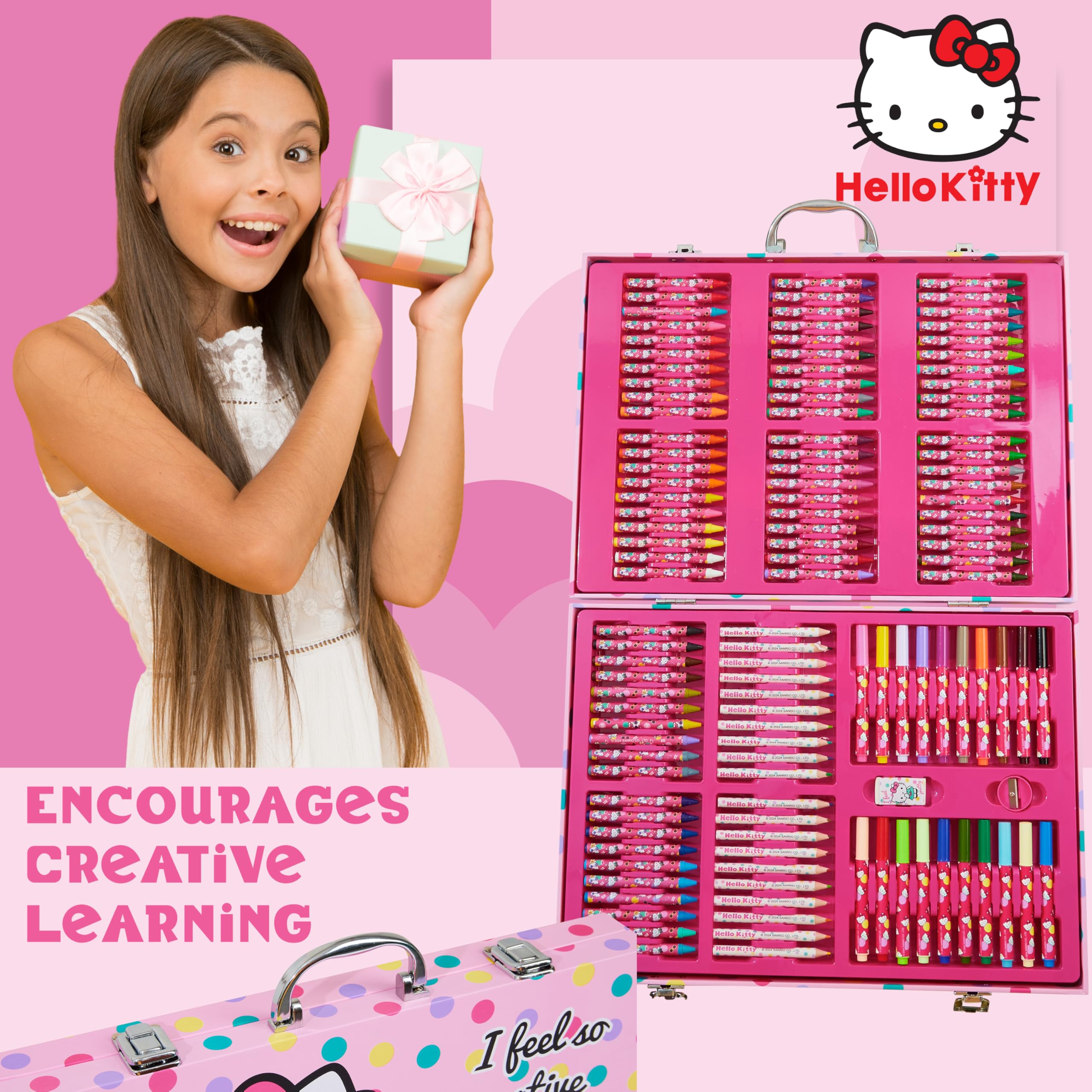 Hello Kitty coloring pencils and stickers spark fun character sketches.