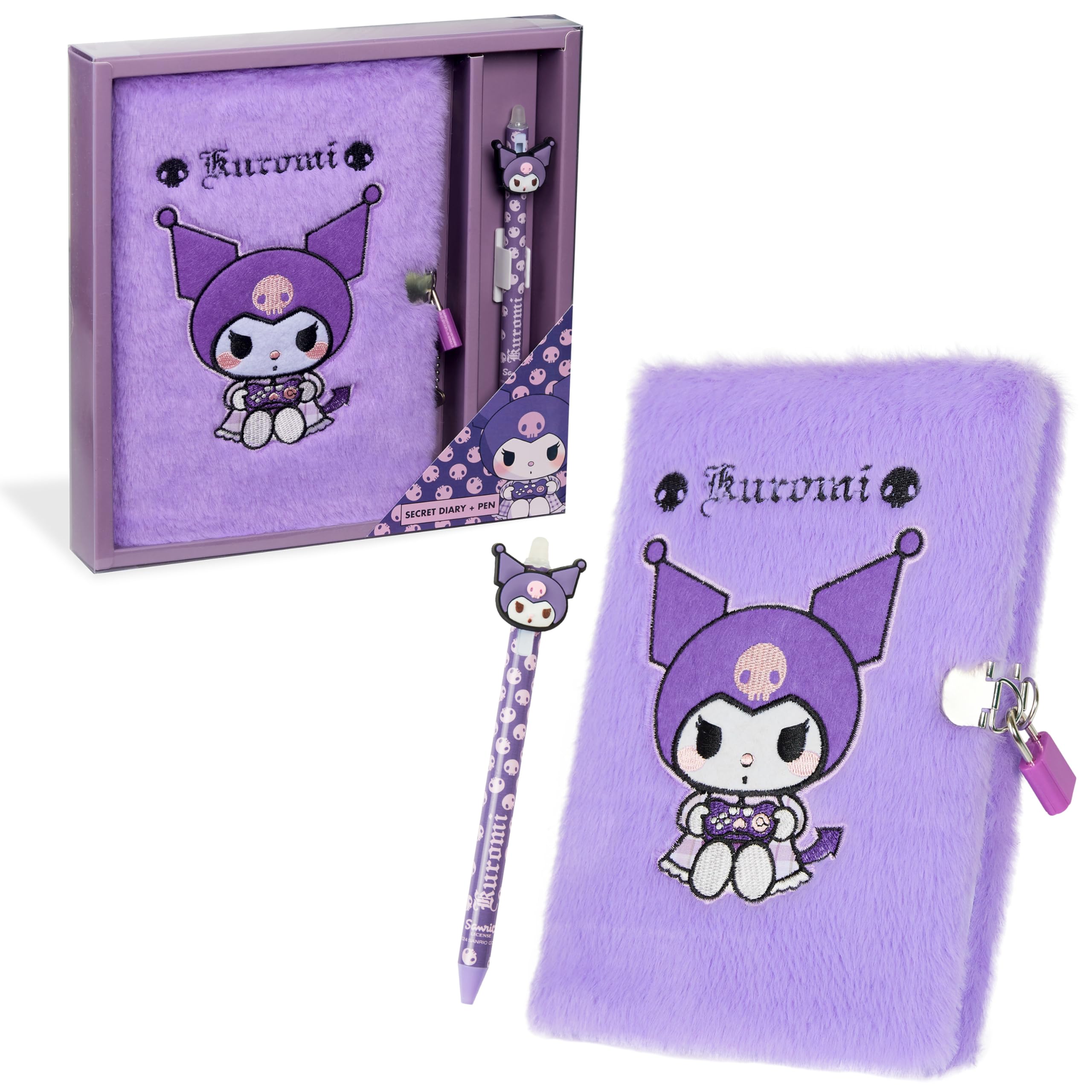 Hello Kitty diary with lock and keys in purple for private journaling.