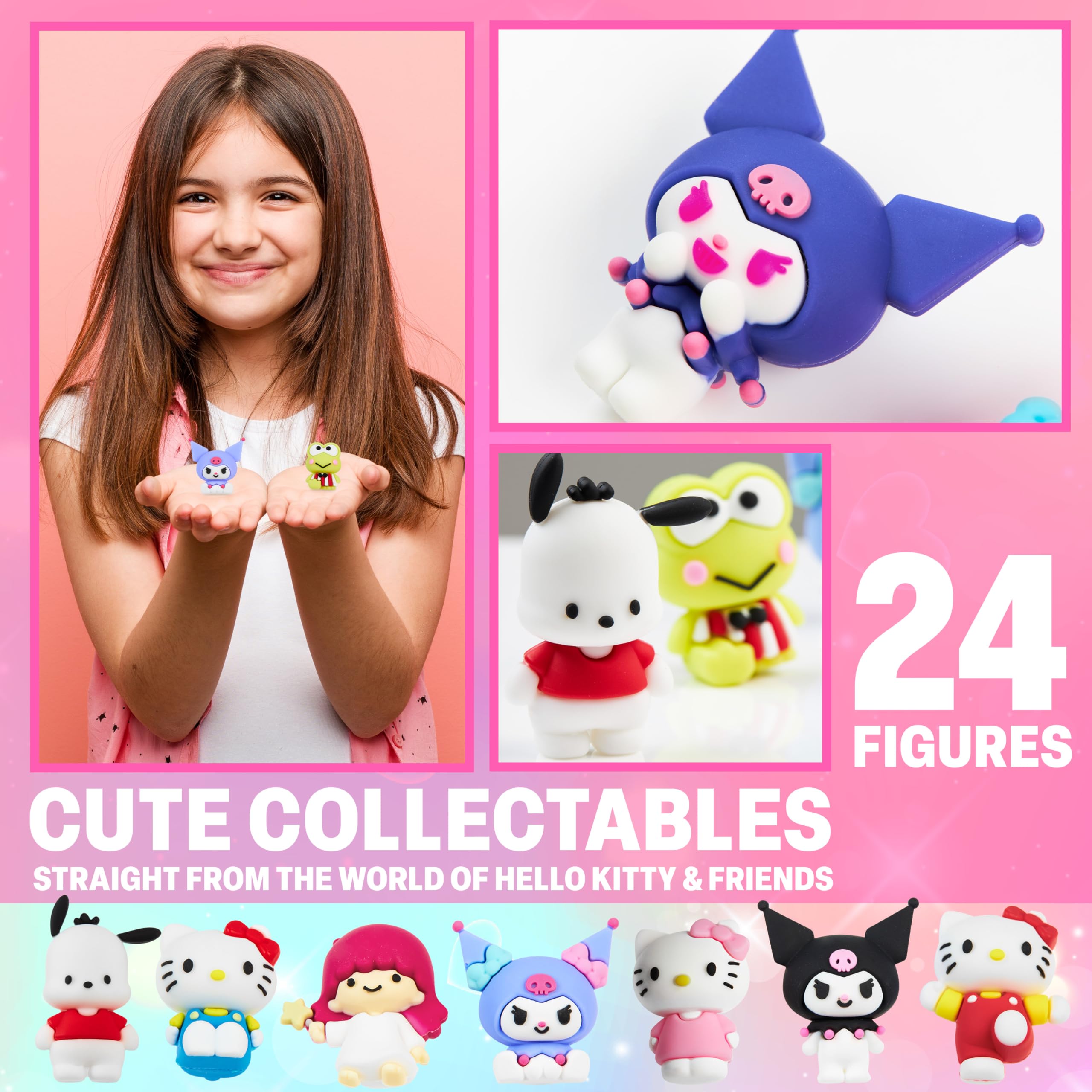 Hello Kitty figures soft-touch rubber texture, comfortable to hold