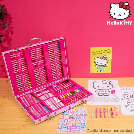 Hello Kitty markers and crayons set with easy cleanup for kids.