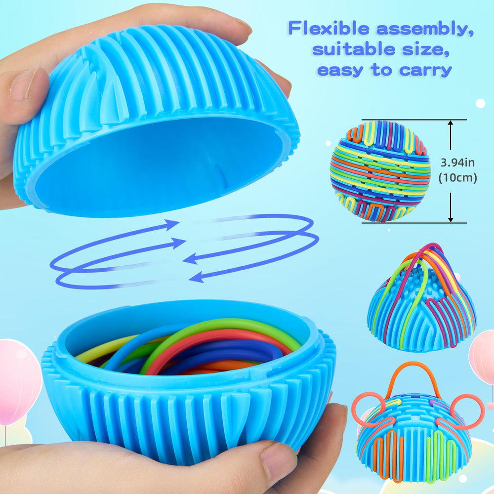 HELLO PAPAYA textured sphere grooves with silicone strings for exploration.