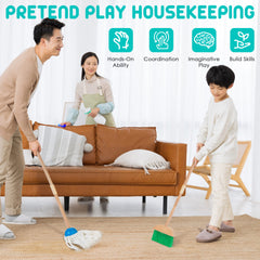 HELLOWOOD kids cleaning set duster in beech wood; aids fine motor play