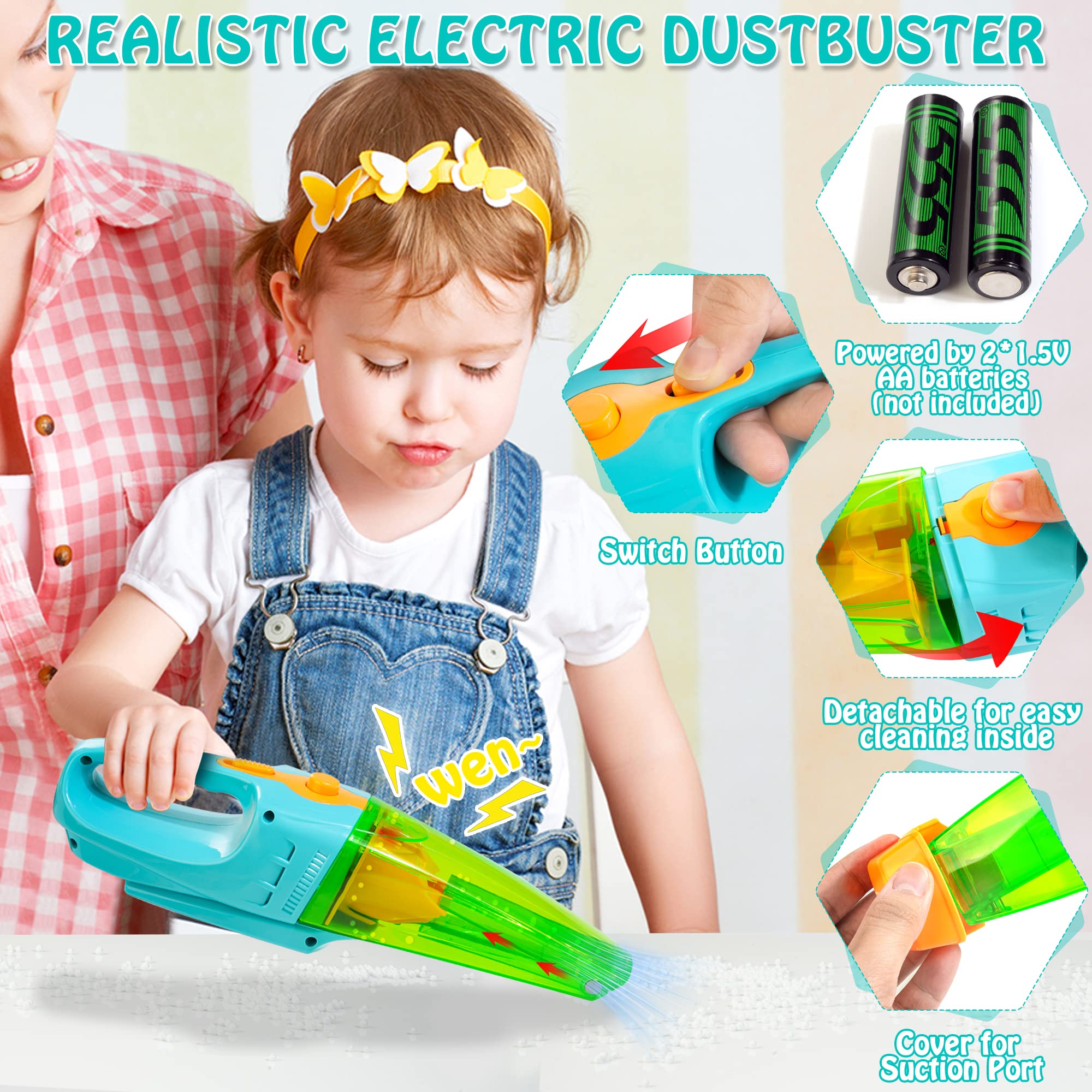HELLOWOOD Kids Cleaning Set dustpan brush: helps kids develop coordination during cleanup play