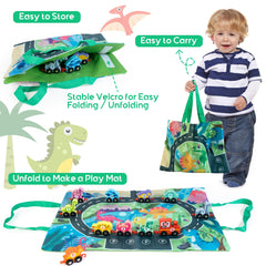 HELLOWOOD wooden dinosaurs and trains ensure durable, tactile building play