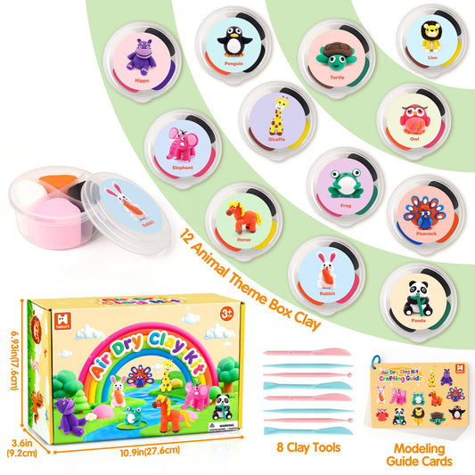 Helsort Air Dry Clay Kit tutorial cards guiding step-by-step sculpting