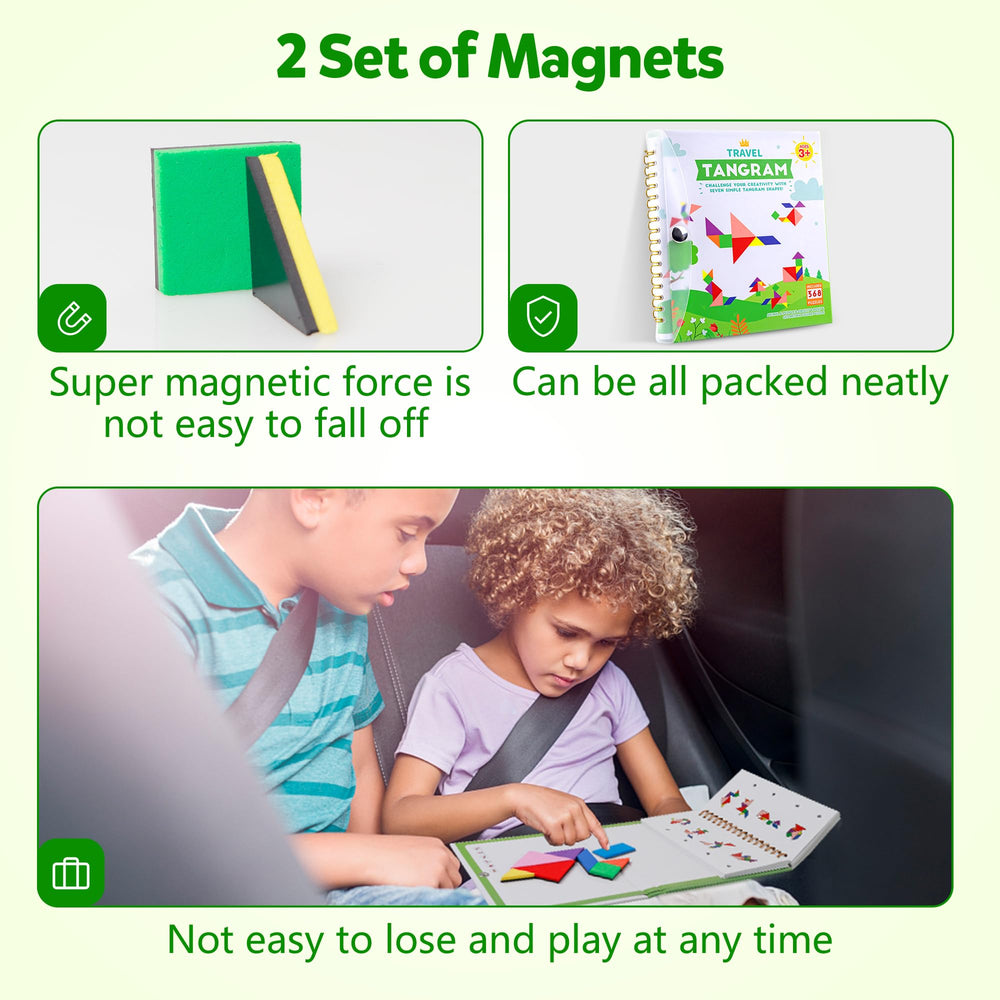 Helsort Magnetic Backings keep pieces in place on any surface for mess-free play.