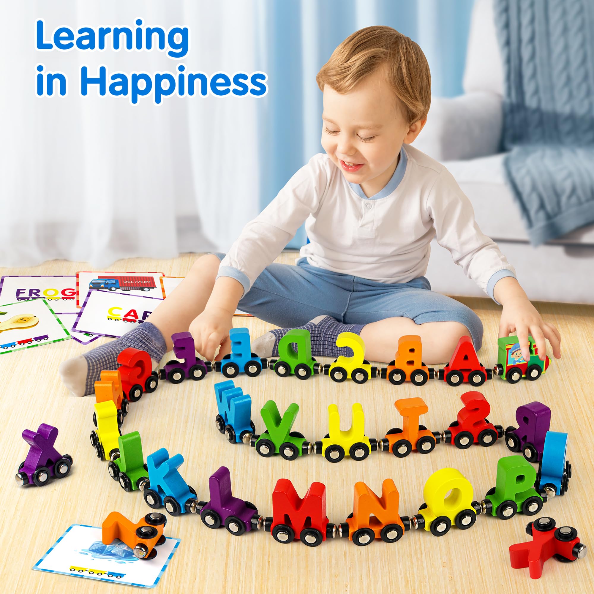Helsort vibrant trains; appealing for both boys and girls ages 3-7.