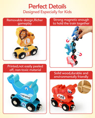 Helsort wooden train base provides sturdy, safe building for toddlers