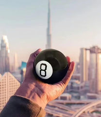 Helvak Mystic 8 Ball vintage TV-inspired scene evokes curiosity and fun.