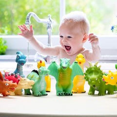 Hely Cancy dinosaur bath toy soft material with smooth edges for safe grip.